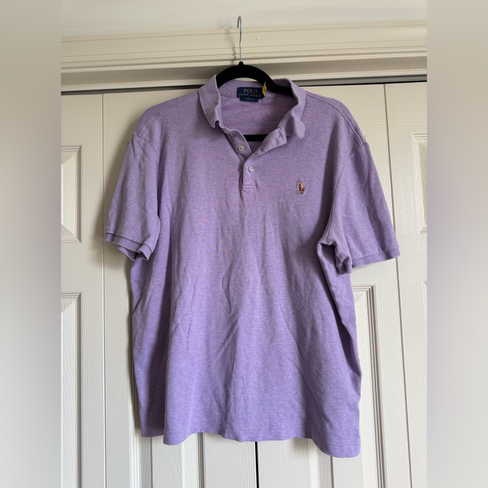 Polo Ralph Lauren Classic Fit Polo, Light Purple Size Large
